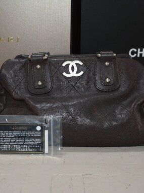 Vintage Chanel Caviar Outdoor Ligne Bowler Bag